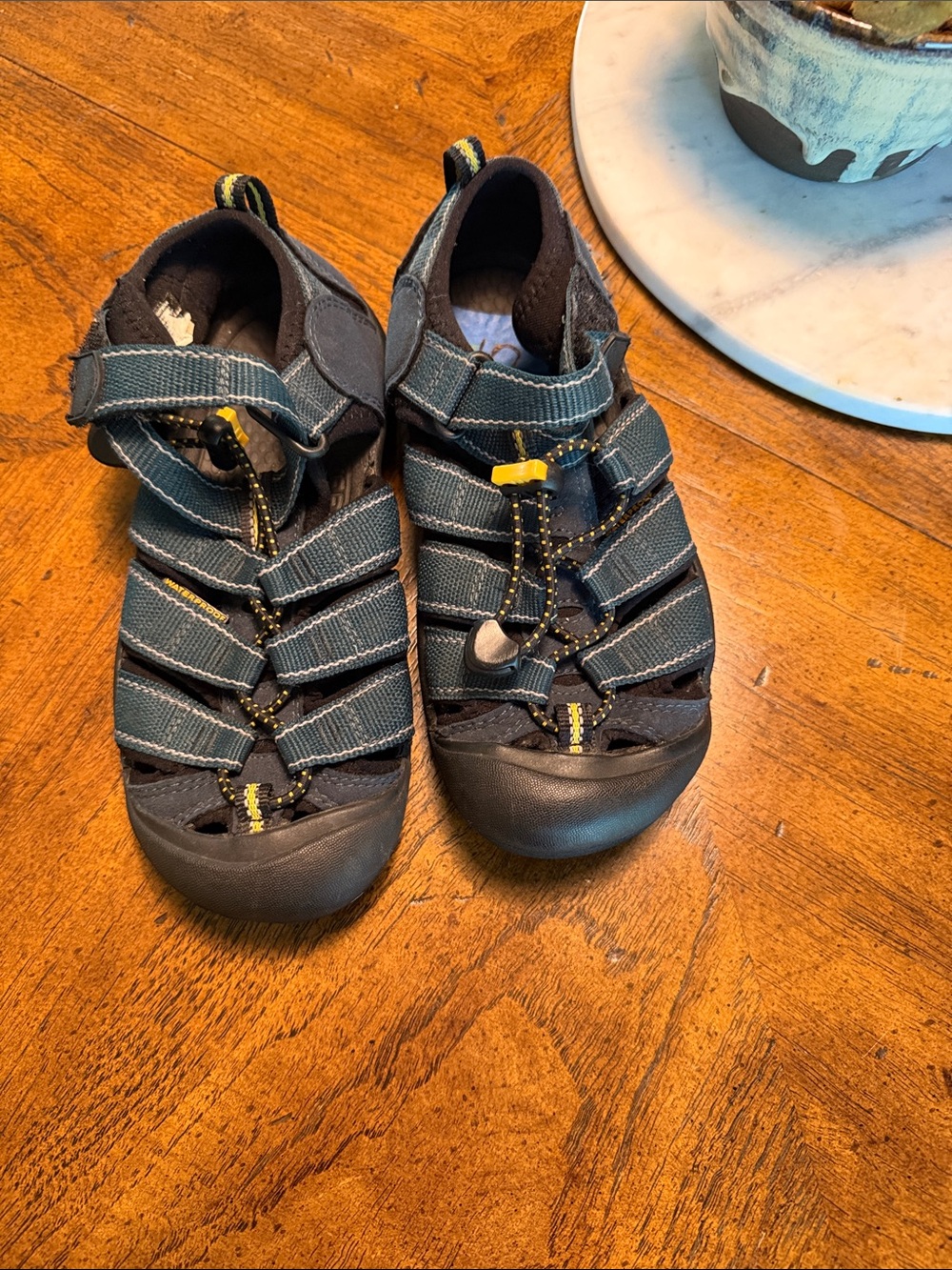 Keen Kids Strappy Sport Sandals in Gray and Yellow